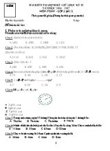 10 Đề kiểm tra giữa học kì II Toán lớp 3 - Năm học 2016-2017